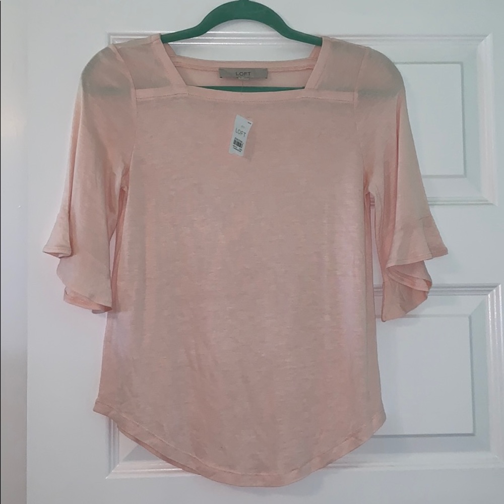 LOFT 3/4 sleeve light pink shirt